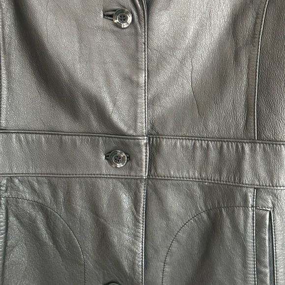 Wilsons Black Leather Blazer size L. EUC - Picture 2 of 12